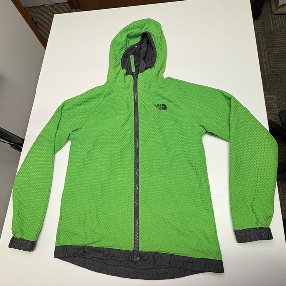 The North Face Boys Med Reversible Breezeway WindWall Jacket Grey Green Spring - Picture 1 of 9